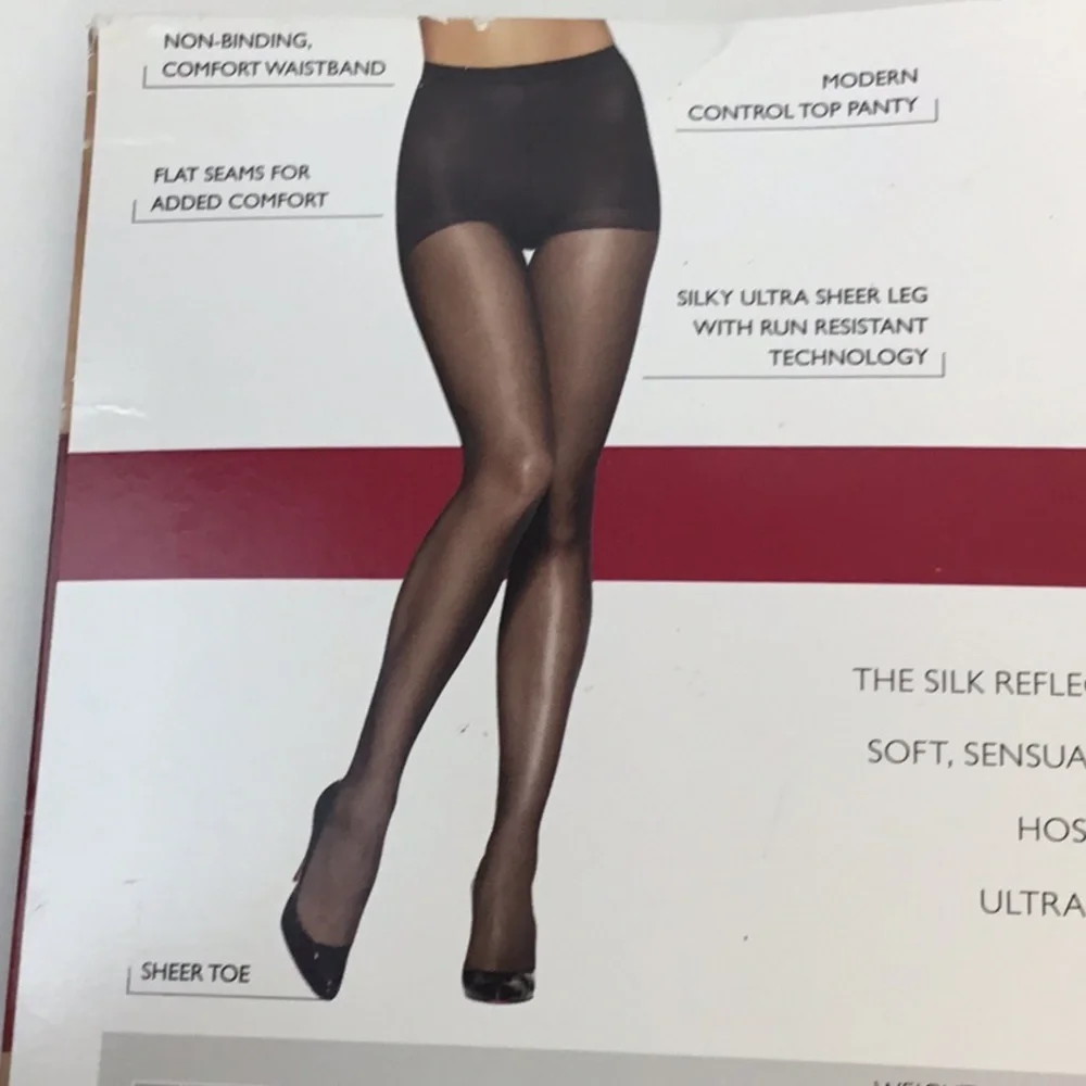 Hanes Silk Reflections Ultra Sheer Pantyhose Natural Control Top Size AB